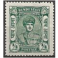 Bundi (IFS) 1947 SG86 1/4a Blue-Green Mounted M...