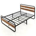 Queen Industrial Wood and Metal Tube Platform B...