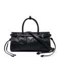 Genuine Leather Women Tote Handbags Black