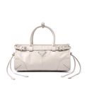Genuine Leather Women Tote Handbags White