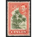 CEYLON: KING GEORGE VI - 5c COCONUT PALMS USED (G21)