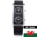 Long Black Dual Time Face Stainless Steel Back ...