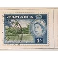 Jamaica 1956 1/- Yellow Green & Blue Used SG Sc...