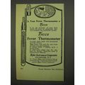 1918 Taylor Instrument Tycos Fever Thermometer Ad