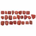 Bag of 24 Carnelian Rune Stones In Black Pouch