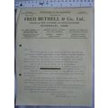 Vintage letter: Fred Bethell, Stanningley, Leed...