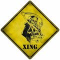 Grim Reaper Crossing 8" Metal Sign caution alum...