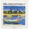 SINGAPORE 1990 TOURISM SIGHTS 50c USED AT NIGHT...