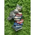 Cat Figurine Leonardo Collection 2002 Reading L...
