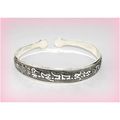 Tibetan Silver Hill Tribe Carved Relief Bracele...