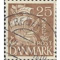 DENMARK, SHIP, Caravel, brown 1934, 25ore