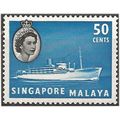 Singapore 1955 SG49 50c Blue & Black Mounted Mi...