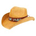 Angela & William Cowboy Hat with Floral Trim Ba...