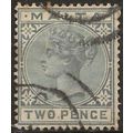 Malta 1885 SG23 2d Grey Wmk Crown CA Fine Used . .