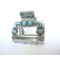 Hair claw clip turquoise blue stones south west...