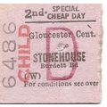B.T.C. Edmondson Ticket - Gloucester Central to...