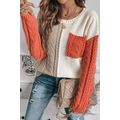 Gold Flame Colorblock Patched Pocket Drop Shoul...