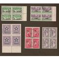 Liberia 5 USED Blocks of 4 1918-28 nice cancels...