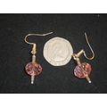 Beautiful unique pink crystal glass earrings