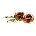 Twilight Fire Topaz, 14KY Gold Threader Earring...
