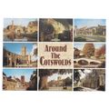 AROUND THE COTSWOLDS used postcard 1985 multivi...