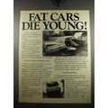 1970 Volvo Cars Ad - Fat cars die young