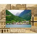 Norway Laser Engraved Wood Picture Frame Landsc...