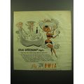 1957 BWIA Airways Ad - Vicki Viscount Says: Fun's fun, but when it costs little