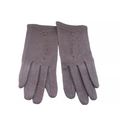 Ladies Gloves Brown with Seed Bead Detail 23.5 ...