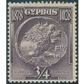 Cyprus 1928 ¾pi deep dull purple SG123 unused