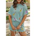 Iceland Blue Guitar Print Corded Short Set