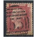 1858 SG43 1d Red Plate 117 Fine Used Check Lett...