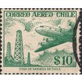 CHILE, AIR, airplane over oil derricks, green 1...