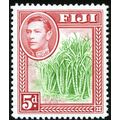 Fiji KGVI 1940 5d Yellow Green & Scarlet Mounte...