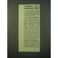 1940 Phillips' Milk of Magnesia Ad - Is Smokers...