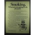 1974 Vantage Cigarettes Ad - Smoking Do About It
