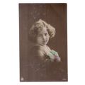 YOUNG GIRL , early 20th c .unused postcard by E...