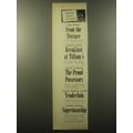 1959 Random House Books Ad - From the Terrace, Breakfast at Tiffany's
