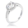 2.97Ct Rhodium Plated Classic Cushion Cut Halo ...