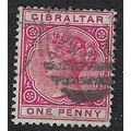 GIBRALTAR 1898 QV 1d USED SG40