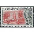 Barbados 1950 SG278 24c Scarlet & Black Light M...