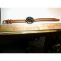 FMD Analog Brown Faux Leather Quartz New Batter...