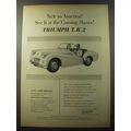 1953 Triumph T.R.2 Car Ad - New to America! See it at the coming shows