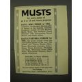1954 Castle Films Ad - Musts for every owner of an 8 or 16mm movie projector