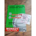 1969 England vs Rumania Programme & Ticket