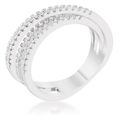 Laurie 0.2ct CZ Rhodium Contemporary Trio Band ...