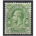 Turks & Caicos Islands 1922 SG163 1/2d Yellow-G...