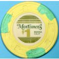 Mortimer's. $1 Casino Chip. Marina, CA. Y36.