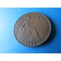 1935 GEORGE V ONE PENNY FREE POST COIN - 4. T