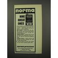 1970 Norma Powder Ad - Nine Great Ones